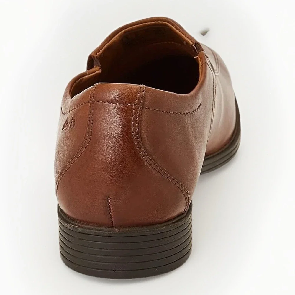 Clarks Whiddon Step Dark Tan Size 14M Slip-On Loafers Brown Leather Men's‎ Shoes
